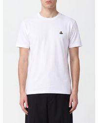 Vivienne Westwood - Cotton T-Shirt With Contrast Embroidered Orb Logo On The Chest - Lyst