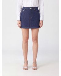 A.P.C. - Denim Pencil Mini Skirt With Five-Pocket Design - Lyst