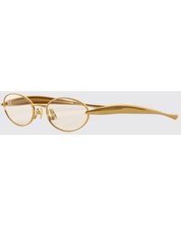 Bottega Veneta - Sardine Cat-Eye Metal Sunglasses With Decorated Temples - Lyst