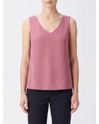 Herno - Sleeveless Viscose Top With V-Neck And Minimalist Design - Lyst