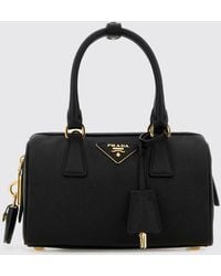 Prada - Mini Saffiano Leather Bag With Lock And Key - Lyst