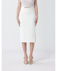 Elisabetta Franchi - Crêpe Midi Skirt - Lyst
