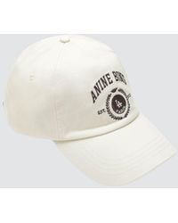 Anine Bing - Cotton Baseball Cap With Embroidered Crest - Lyst