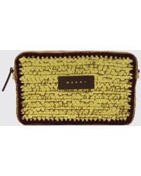 Marni - Small Crochet Wool Shoulder Bag With Adjustable Strap - Lyst