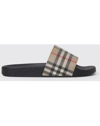 Burberry - Vintage Check Print Rubber Sliders - Lyst