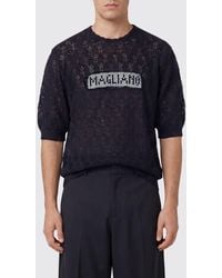 Magliano - Openwork Mohair Blend Crew-Neck Sweater With Jacquard Logo - Lyst