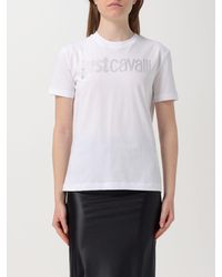 Just Cavalli - T-shirt con logo di strass - Lyst