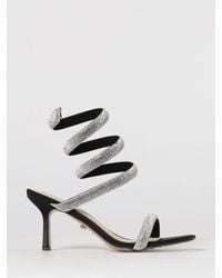 Twentyfourhaitch - Centauro Satin Sandals With Rhinestones - Lyst