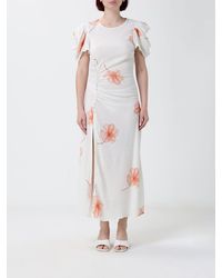 Mar De Margaritas - Floral Print Viscose Midi Dress - Lyst