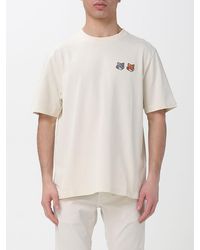 Maison Kitsuné - Maison Kitsun&Eacute Organic Cotton T-Shirt With Logo - Lyst