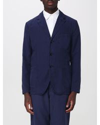 Aspesi - Single-Breasted Cotton Blazer With Lapel Collar And Patch Pockets - Lyst