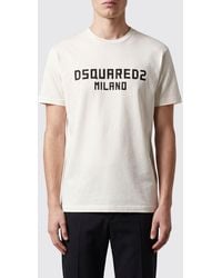DSquared² - Short-Sleeved Cotton T-Shirt With Contrasting Logo Print - Lyst