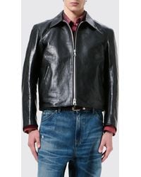 Our Legacy - Smooth Cowhide Leather Jacket With Classic Collar And Zip Closure - Lyst