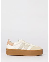Hogan - Cool Platform Hammered Leather Sneakers - Lyst