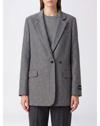 Pinko - Double-Breasted Wool Blend Blazer With Classic Lapels - Lyst
