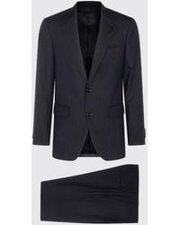 Lardini - Pinstriped Single-Breasted Virgin Wool Suit With Notch Lapels - Lyst