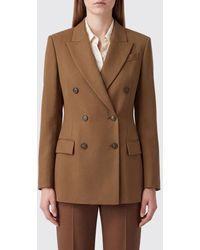 Brunello Cucinelli - Double-Breasted Wool Blend Blazer With A Slim Fit - Lyst