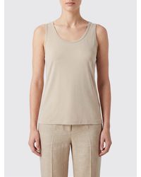 Max Mara - Sleeveless U-Neck Slim Fit Crêpe De Chine Top - Lyst