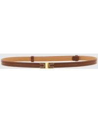 Elisabetta Franchi - Calf Leather Belt With Enameled Monogram Buckle - Lyst