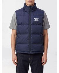 Drole de Monsieur - Quilted Nylon High-Neck Gilet With Contrast Logo - Lyst