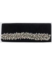Jonathan Simkhai - Crystal-Embellished Suede Clutch With Chain Strap - Lyst