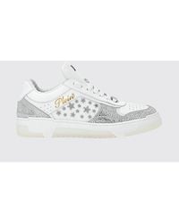 Philipp Plein - Low-Top Leather And Suede Sneakers With Studs And Rhinestones - Lyst