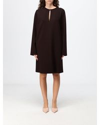 Liviana Conti - Megan Viscose Mini Tunic Dress With Long Sleeves And Teardrop Neckline - Lyst