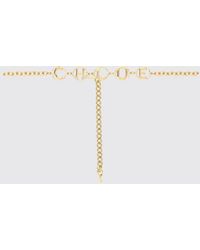 Chloé - Chlo&Eacute -Tone Brass Chain Belt With Lettering Logo - Lyst