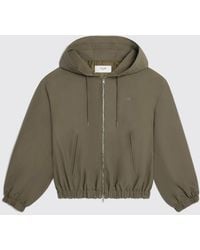 Celine - Cotton Blend Hooded Bomber Jacket - Lyst