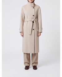 Brunello Cucinelli - Double-Breasted 100% Cashmere Coat With A Waist Belt - Lyst