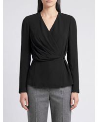 Chloé - Chlo&Eacute Draped V-Neck Long-Sleeved Viscose Blouse - Lyst