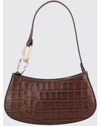 STAUD - Ollie Croc-Effect Leather Shoulder Bag With Rounded Shape - Lyst