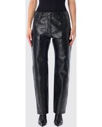 Magda Butrym - Mid-Rise Slim Fit 5-Pocket Lambskin Leather Trousers - Lyst