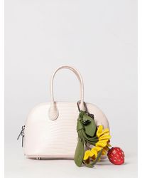 Self-Portrait - Bovine Leather Mini Handbag With Double Handle And Charm - Lyst