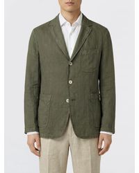 Aspesi - Single-Breasted Linen Blazer - Lyst
