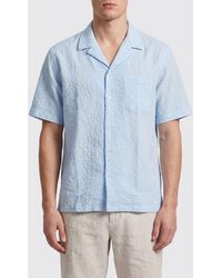 Altea - Short-Sleeved Cotton Bowling Shirt With Cuban Collar - Lyst