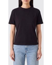Repetto - Short-Sleeved Stretch Cotton T-Shirt With Ruffled Collar - Lyst