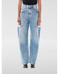Maison Margiela - Cut-Out Denim Baggy Jeans - Lyst