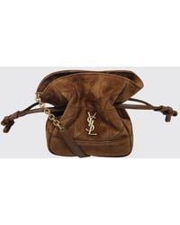 Saint Laurent - Jamie Quilted Suede Mini Bucket Bag With Ysl Logo - Lyst