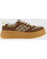 Gucci - Gg Plateau-Sneakers Aus Leder Und Baumwollmischung Mit Gg Jacquard-Monogramm - Lyst