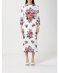 Dolce & Gabbana - Dolce &Amp Gabbana Floral Print Crepe Midi Dress - Lyst