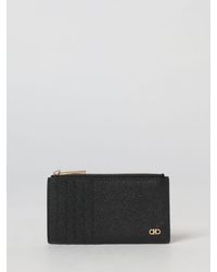 Ferragamo - Gancini Embossed Leather Card Holder - Lyst