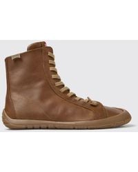 Camper - Peu Path+ Smooth Leather Ankle Boots With Side Zip And Low Heel - Lyst