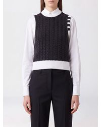 Thom Browne - 4-Bar Crewneck Knitted Waistcoat - Lyst