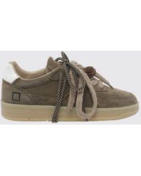 Date - Court 2.0 Calfskin Leather Trainers With A Contrast Printed Logo - Lyst