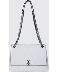Tory Burch - Charlie Matelassé Leather Shoulder Bag With Double T Logo - Lyst