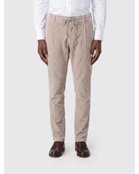 Eleventy - Slim Fit Corduroy Trousers With Drawstring Waist And Pleats - Lyst