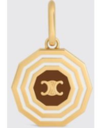Celine - Triomphe Decagon Enamelled Brass Pendant - Lyst