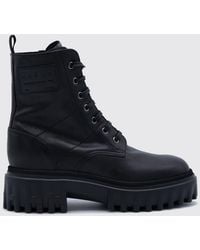 Hogan - Bottes De Combat H700 En Cuir De Veau Lisse Avec Semelle Crantée - Lyst