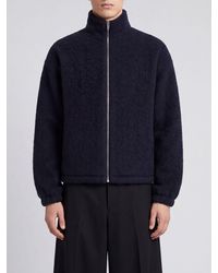 Jil Sander - Short Wool-Blend Coat With Zip Closure And High Neck - Lyst